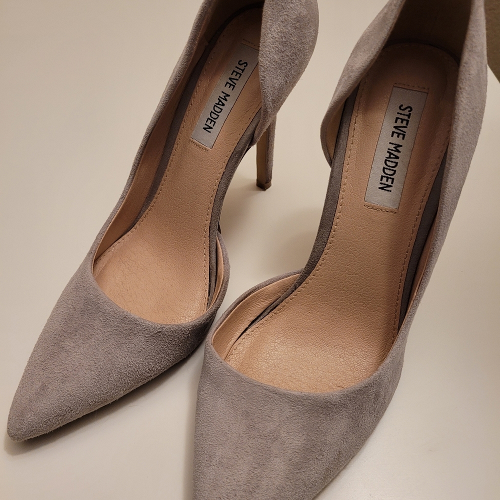 Steve Madden Felicity Grey Suede Heels